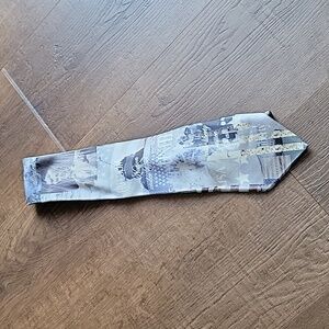 Vintage 2004 One Nation Freedom Series 100% Silk Divinity Grey Neck Tie